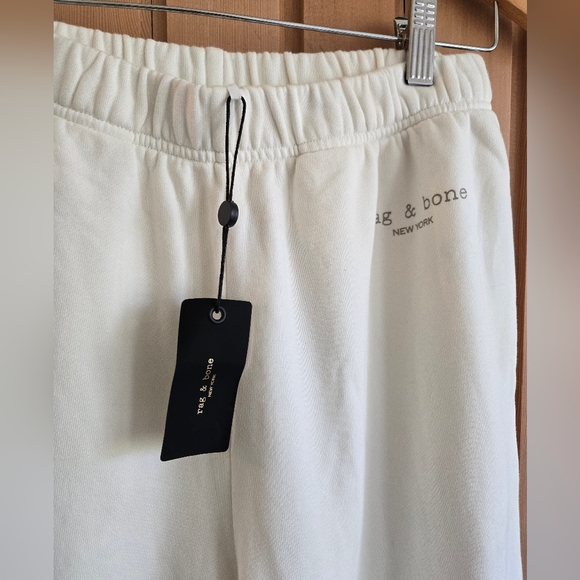 NWT | rag & bone Women's Terry Wide Leg Sweatpant | Size Small | Color Chalk - Picture 5 of 5